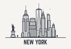 De stads zwarte lijnen van New York vector illustratie De stads zwarte lijnen van New York vector illustratie