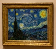 De Stadsmoma Sterrige Nacht van New York, Vincent Van Gogh Stock Afbeeldingen De Stadsmoma Sterrige Nacht van New York, Vincent Van Gogh Stock Afbeeldingen