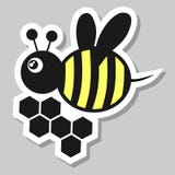 De sticker van de bij vector illustratie De sticker van de bij vector illustratie