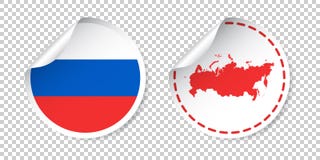 De sticker van Rusland met vlag en kaart Russisch Federatieetiket, roun Royalty-vrije Stock Fotografie De sticker van Rusland met vlag en kaart Russisch Federatieetiket, roun Royalty-vrije Stock Fotografie
