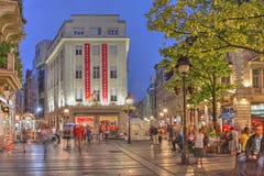 De Straat van Knezmihailova, Belgrado, Servië stock afbeelding De Straat van Knezmihailova, Belgrado, Servië stock afbeelding