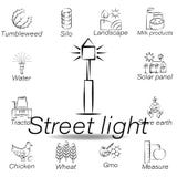 De straatlantaarnhand trekt pictogram Element van de landbouw van illustratiepictogrammen De tekens en de symbolen kunnen voor We vector illustratie De straatlantaarnhand trekt pictogram Element van de landbouw van illustratiepictogrammen De tekens en de symbolen kunnen voor We vector illustratie