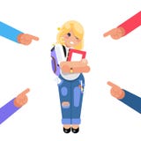 De student deed schrikken ruwe kwelling die van het meisjes de hulpeloze slachtoffer van de de pijnvrouw van de vingersvrees de v stock illustratie De student deed schrikken ruwe kwelling die van het meisjes de hulpeloze slachtoffer van de de pijnvrouw van de vingersvrees de v stock illustratie