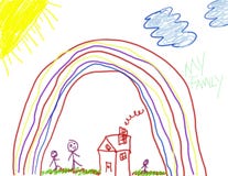 De Tekening van het kind van Geluk stock illustratie De Tekening van het kind van Geluk stock illustratie