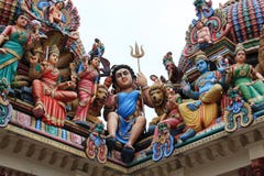 De Tempel van Sri Mariamman, de oudste Hindoese tempel van Singapore, heeft B royalty-vrije stock afbeelding De Tempel van Sri Mariamman, de oudste Hindoese tempel van Singapore, heeft B royalty-vrije stock afbeelding