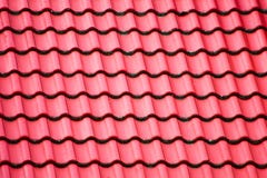 De textuur van het rode tegeldak Stock Afbeeldingen De textuur van het rode tegeldak Stock Afbeeldingen