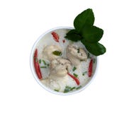 De Thaise Soep Tom Kha Gai van de Kippenkokosnoot, aromatische soep is een comp royalty-vrije stock foto De Thaise Soep Tom Kha Gai van de Kippenkokosnoot, aromatische soep is een comp royalty-vrije stock foto