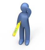 De Thermometer van de Holding van het cijfer stock illustratie De Thermometer van de Holding van het cijfer stock illustratie
