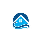 De toevlucht tropisch embleem van de huisgolf stock illustratie De toevlucht tropisch embleem van de huisgolf stock illustratie