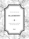 De uitstekende Groetkaart met Bosbes met doorbladert royalty-vrije illustratie De uitstekende Groetkaart met Bosbes met doorbladert royalty-vrije illustratie