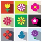 De vastgestelde illustratie eps10 van het bloempictogram stock illustratie De vastgestelde illustratie eps10 van het bloempictogram stock illustratie