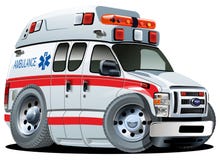 De vector Auto van de Ziekenwagen van het Beeldverhaal stock illustratie De vector Auto van de Ziekenwagen van het Beeldverhaal stock illustratie