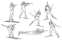 De vector biathlon plaatste royalty-vrije illustratie De vector biathlon plaatste royalty-vrije illustratie