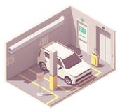 De vector isometrische garage van het autoparkeren vector illustratie De vector isometrische garage van het autoparkeren vector illustratie
