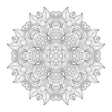 De vector Mooie Zwart-wit Contour Mandala van Deco royalty-vrije illustratie De vector Mooie Zwart-wit Contour Mandala van Deco royalty-vrije illustratie
