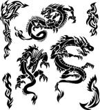 De vector Pictogrammen van de Draak royalty-vrije illustratie De vector Pictogrammen van de Draak royalty-vrije illustratie