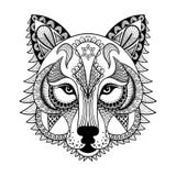 De vector sier etnische Wolf, zentangled mascotte, amulet, masker royalty-vrije illustratie De vector sier etnische Wolf, zentangled mascotte, amulet, masker royalty-vrije illustratie