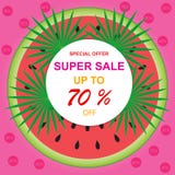 De vector tropische verkoop van de illustratiebanner, kortingen tot 70% weg stock illustratie De vector tropische verkoop van de illustratiebanner, kortingen tot 70% weg stock illustratie