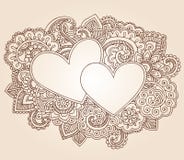 De Vector van de Dag van de Valentijnskaart van de Harten van de henna royalty-vrije illustratie De Vector van de Dag van de Valentijnskaart van de Harten van de henna royalty-vrije illustratie