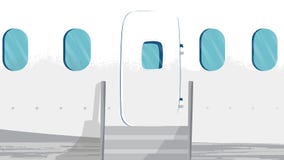 De Vector van de vliegtuigvoorgevel Deuringang en Vensters De sectie voor projecten, malplaatjes, banner, adverteert vector illustratie De Vector van de vliegtuigvoorgevel Deuringang en Vensters De sectie voor projecten, malplaatjes, banner, adverteert vector illustratie