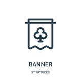 de vector van het bannerpictogram van st patricks inzameling De dunne van het het overzichtspictogram van de lijnbanner vectorill royalty-vrije illustratie de vector van het bannerpictogram van st patricks inzameling De dunne van het het overzichtspictogram van de lijnbanner vectorill royalty-vrije illustratie