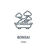 de vector van het bonsaipictogram van de inzameling van China De dunne van het het overzichtspictogram van de lijnbonsai vectoril stock illustratie de vector van het bonsaipictogram van de inzameling van China De dunne van het het overzichtspictogram van de lijnbonsai vectoril stock illustratie