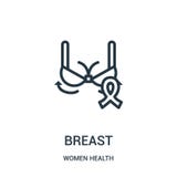 de vector van het borstpictogram van de inzameling van de vrouwengezondheid De dunne van het het overzichtspictogram van de lijnb stock illustratie de vector van het borstpictogram van de inzameling van de vrouwengezondheid De dunne van het het overzichtspictogram van de lijnb stock illustratie