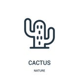 de vector van het cactuspictogram van aardinzameling De dunne van het het overzichtspictogram van de lijncactus vectorillustratie royalty-vrije illustratie de vector van het cactuspictogram van aardinzameling De dunne van het het overzichtspictogram van de lijncactus vectorillustratie royalty-vrije illustratie