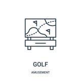 de vector van het golfpictogram van vermaakinzameling De dunne van het het overzichtspictogram van het lijngolf vectorillustratie royalty-vrije illustratie de vector van het golfpictogram van vermaakinzameling De dunne van het het overzichtspictogram van het lijngolf vectorillustratie royalty-vrije illustratie