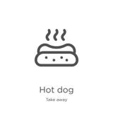 de vector van het hotdogpictogram van haalt inzameling weg De dunne van het het overzichtspictogram van de lijnhotdog vectorillus royalty-vrije illustratie de vector van het hotdogpictogram van haalt inzameling weg De dunne van het het overzichtspictogram van de lijnhotdog vectorillus royalty-vrije illustratie
