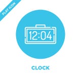 de vector van het klokpictogram van slimme huisinzameling De dunne van het het overzichtspictogram van de lijnklok vectorillustra stock illustratie de vector van het klokpictogram van slimme huisinzameling De dunne van het het overzichtspictogram van de lijnklok vectorillustra stock illustratie