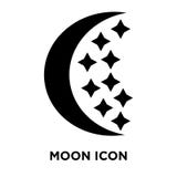 De vector van het maanpictogram op witte achtergrond, embleemconcept wordt geïsoleerd van M dat vector illustratie De vector van het maanpictogram op witte achtergrond, embleemconcept wordt geïsoleerd van M dat vector illustratie