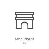 de vector van het monumentenpictogram van stadsinzameling De dunne van het het overzichtspictogram van het lijnmonument vectorill royalty-vrije illustratie de vector van het monumentenpictogram van stadsinzameling De dunne van het het overzichtspictogram van het lijnmonument vectorill royalty-vrije illustratie