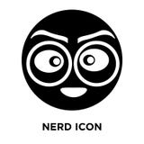 De vector van het Nerdpictogram op witte achtergrond, embleemconcept wordt geïsoleerd van N dat royalty-vrije illustratie De vector van het Nerdpictogram op witte achtergrond, embleemconcept wordt geïsoleerd van N dat royalty-vrije illustratie