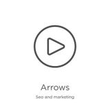 de vector van het pijlenpictogram van seo en marketing inzameling De dunne van het het overzichtspictogram van lijnpijlen vectori royalty-vrije illustratie de vector van het pijlenpictogram van seo en marketing inzameling De dunne van het het overzichtspictogram van lijnpijlen vectori royalty-vrije illustratie