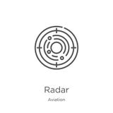 de vector van het radarpictogram van luchtvaartinzameling De dunne van het het overzichtspictogram van de lijnradar vectorillustr royalty-vrije illustratie de vector van het radarpictogram van luchtvaartinzameling De dunne van het het overzichtspictogram van de lijnradar vectorillustr royalty-vrije illustratie