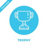 De vector van het trofeepictogram De dunne van het het overzichtspictogram van de lijntrofee vectorillustratie trofeesymbool voor royalty-vrije illustratie De vector van het trofeepictogram De dunne van het het overzichtspictogram van de lijntrofee vectorillustratie trofeesymbool voor royalty-vrije illustratie