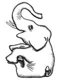 De vector vereenvoudigde zwart-wit tekening - olifant royalty-vrije illustratie De vector vereenvoudigde zwart-wit tekening - olifant royalty-vrije illustratie