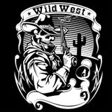 De vectorillustratie van de cowboyrevolver vector illustratie De vectorillustratie van de cowboyrevolver vector illustratie