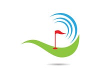 De vectorillustratie van golflogo template stock illustratie De vectorillustratie van golflogo template stock illustratie