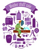 De verkoopreeks van het lassersmateriaal vector illustratie De verkoopreeks van het lassersmateriaal vector illustratie