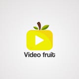 De videovector, het pictogram, het element, en het malplaatje van het fruitembleem stock illustratie De videovector, het pictogram, het element, en het malplaatje van het fruitembleem stock illustratie