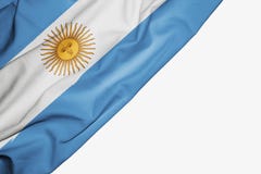 De vlag van Argentini? van stof met copyspace voor uw tekst op witte achtergrond royalty-vrije illustratie De vlag van Argentini? van stof met copyspace voor uw tekst op witte achtergrond royalty-vrije illustratie