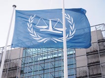 De vlag van de nieuwe Internationale Strafrechter Stock Afbeelding De vlag van de nieuwe Internationale Strafrechter Stock Afbeelding