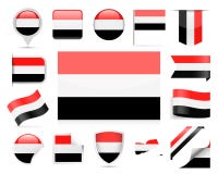 De Vlag Vectorreeks van Yemen Stock Afbeeldingen De Vlag Vectorreeks van Yemen Stock Afbeeldingen