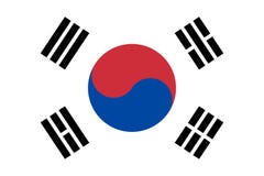 De de vlagvector van Zuid-Korea isoleert de vlakte van de bannerdruk stock illustratie De de vlagvector van Zuid-Korea isoleert de vlakte van de bannerdruk stock illustratie