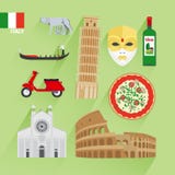 De vlakke pictogrammen van Italië royalty-vrije illustratie De vlakke pictogrammen van Italië royalty-vrije illustratie