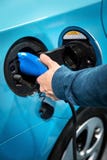 De voeding voor het Laden van een elektrische auto Royalty-vrije Stock Foto's De voeding voor het Laden van een elektrische auto Royalty-vrije Stock Foto's