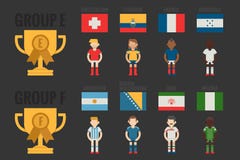 De voetbalpictogrammen groeperen E-F royalty-vrije illustratie De voetbalpictogrammen groeperen E-F royalty-vrije illustratie