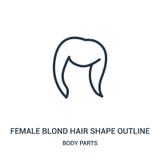 de vrouwelijke blonde vector van het het overzichtspictogram van de haarvorm van lichaamsdeleninzameling Dun van het de vormoverz royalty-vrije illustratie de vrouwelijke blonde vector van het het overzichtspictogram van de haarvorm van lichaamsdeleninzameling Dun van het de vormoverz royalty-vrije illustratie